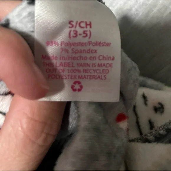 No Boundaries Christmas Leggings, Gray, SZ: 3-5 - Picture 3 of 5